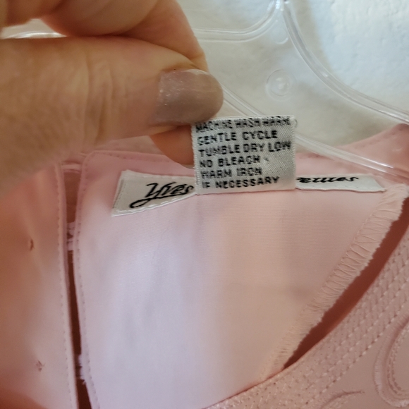 MEDIUM 10 Petite Vintage 90's Pink Embroidered Blouse - Picture 5 of 7